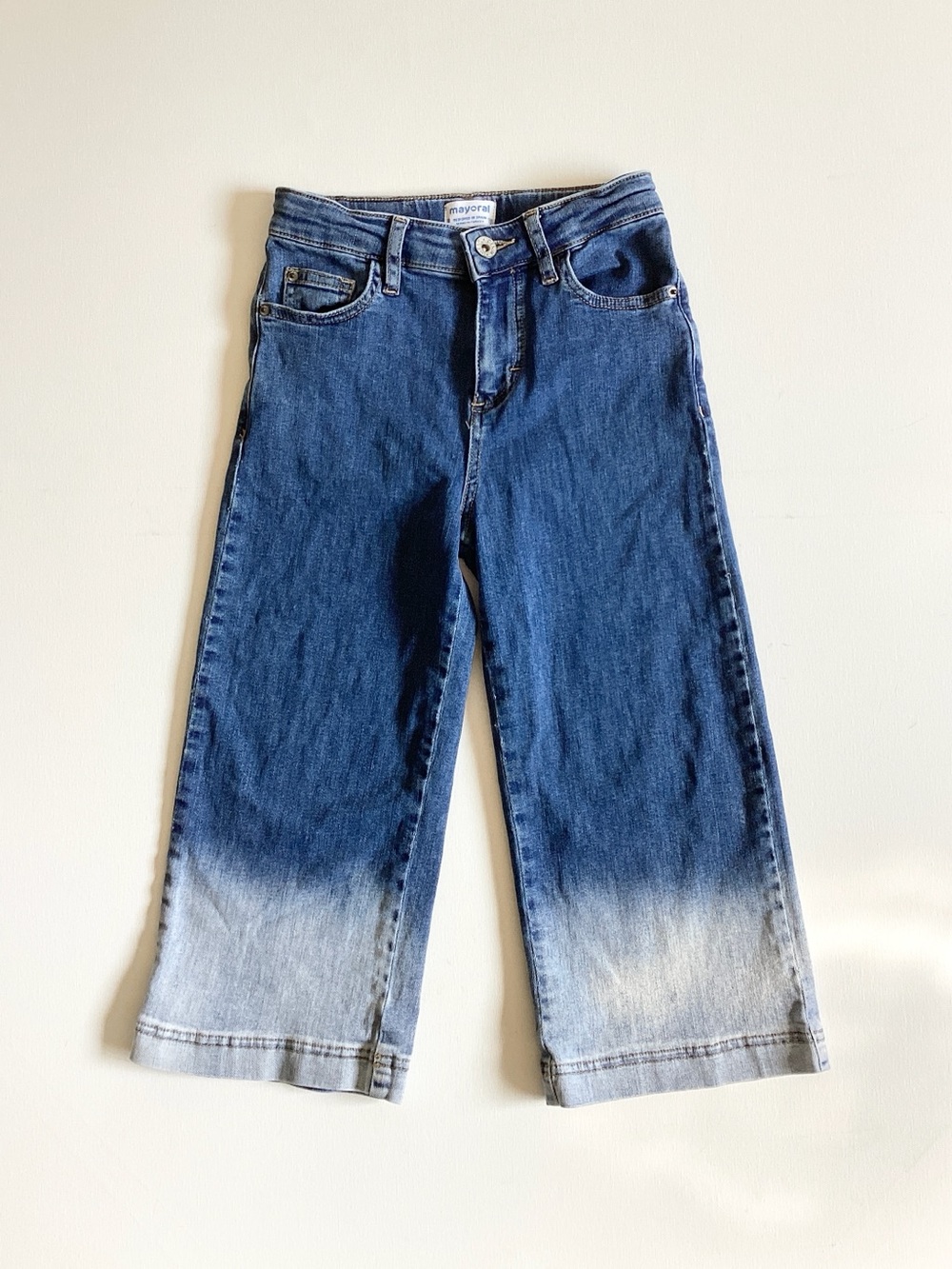 Mayoral Ombre Cropped Wide-Leg Jeans